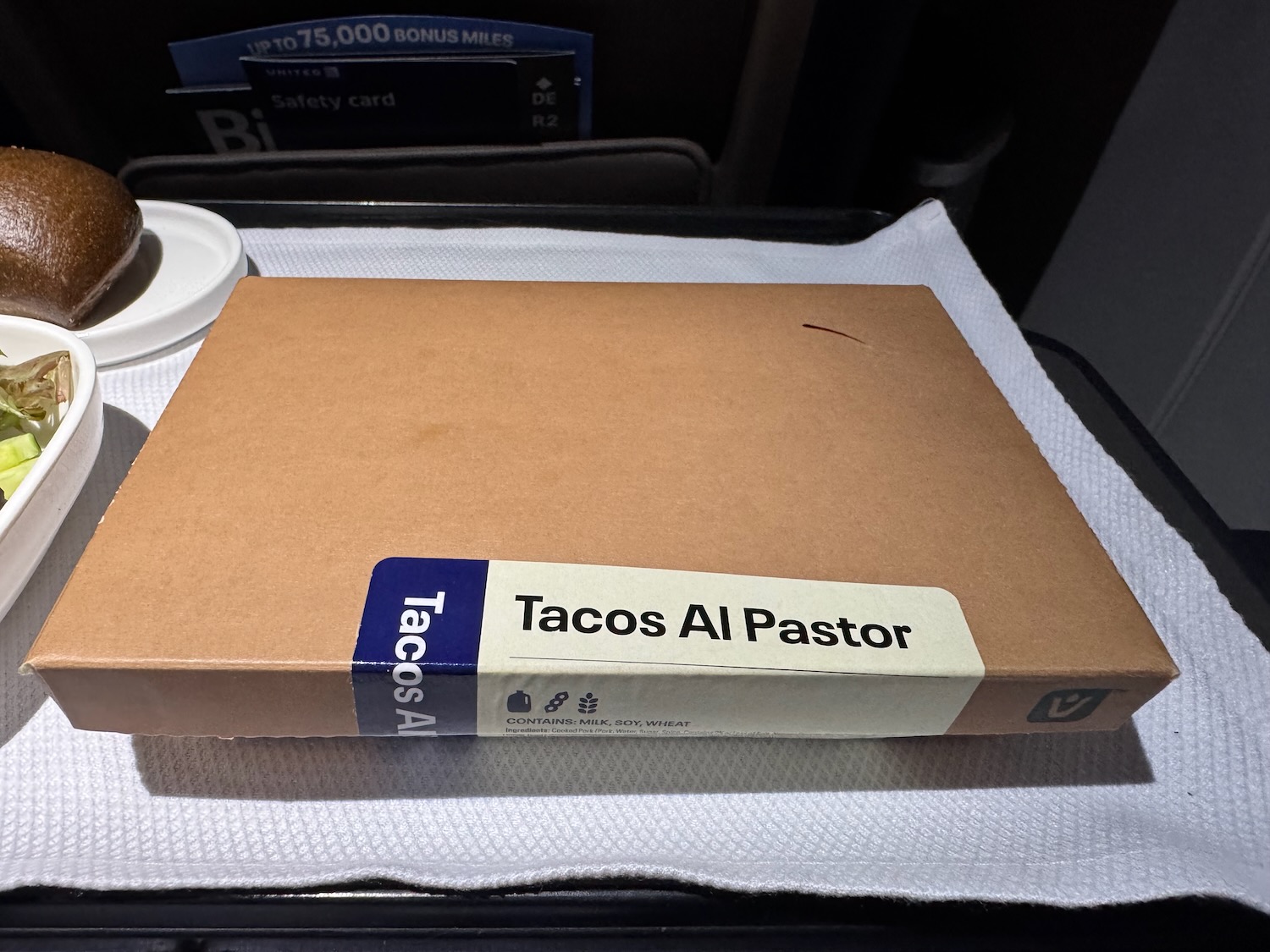 a brown box on a white napkin