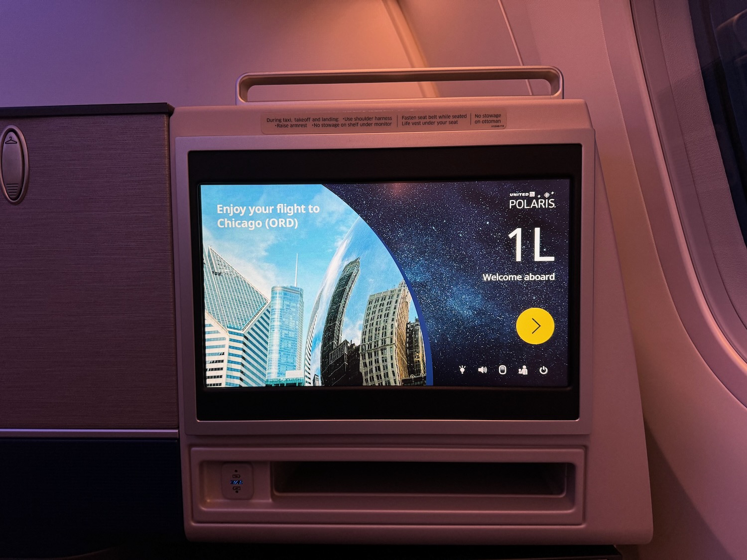 a television on a plane