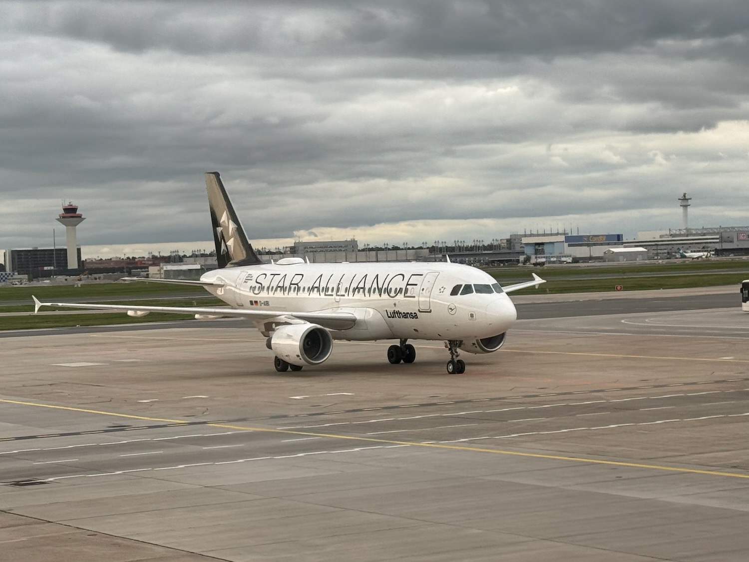 an airplane on the runway