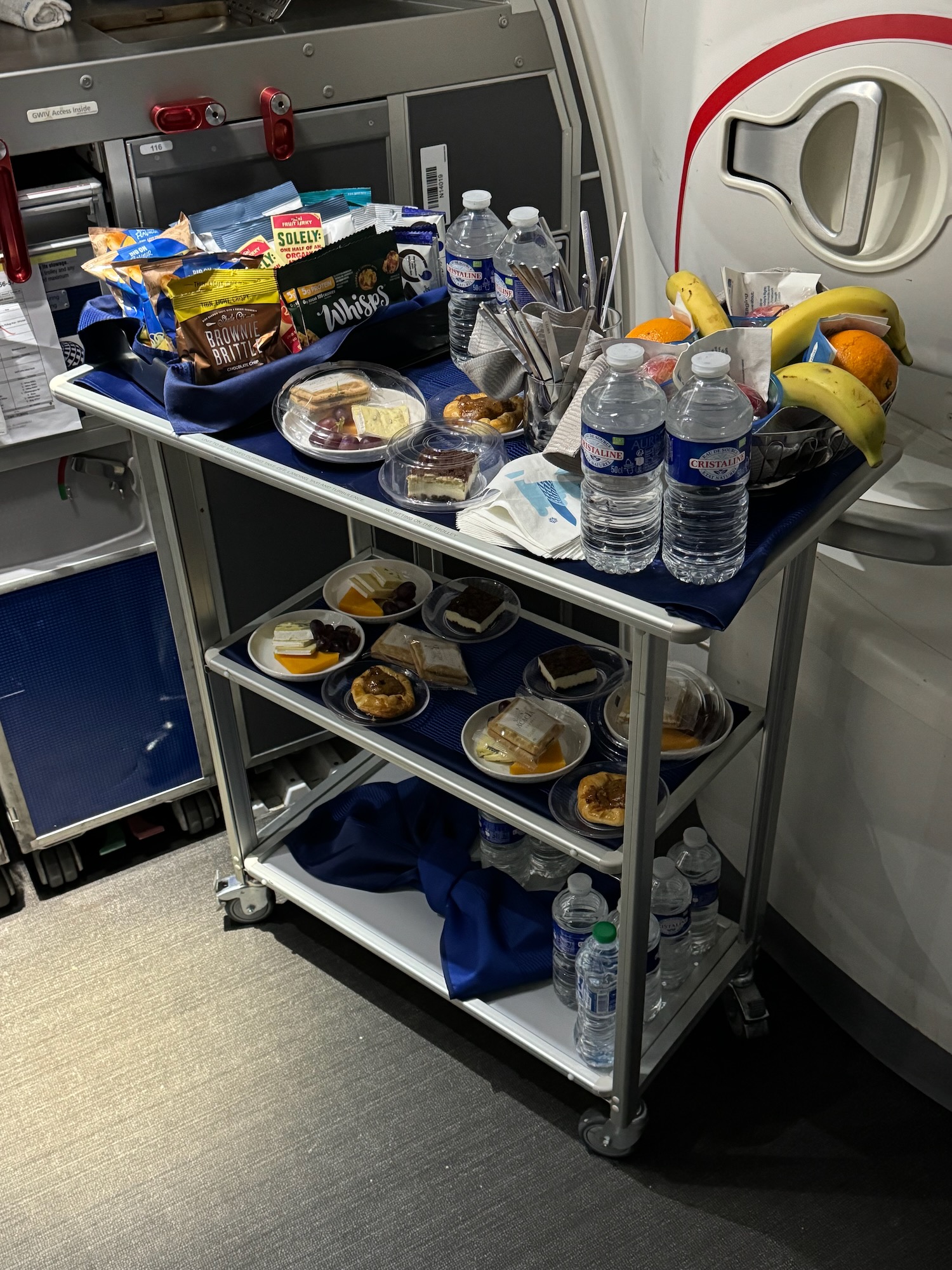 a cart with food on it