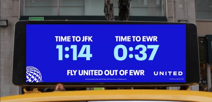 United Airlines NYC taxi ads