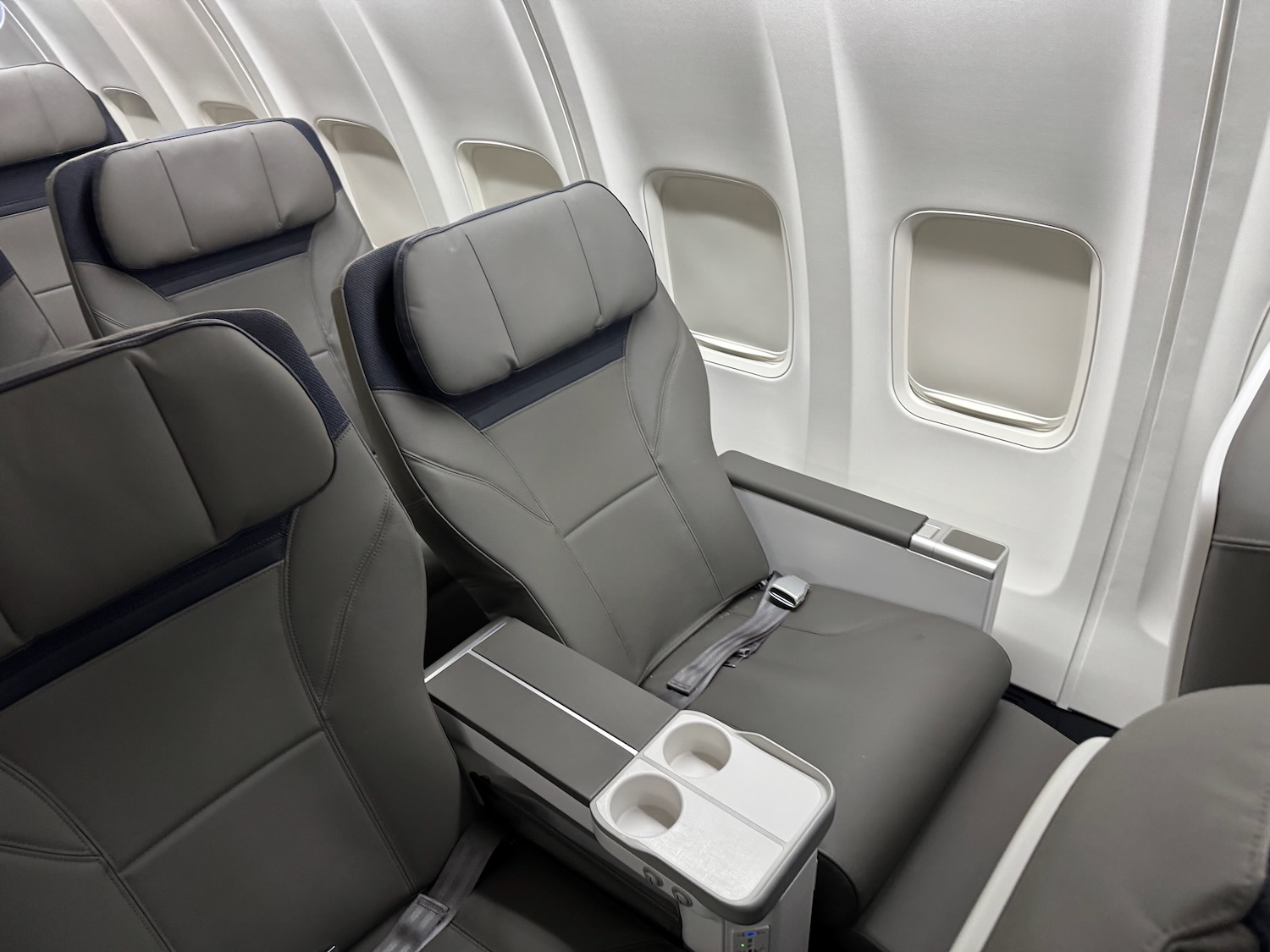 a seat in an airplane