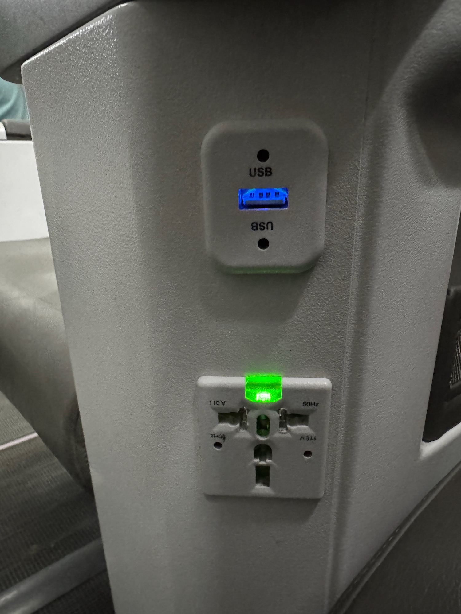 a close up of a power outlet