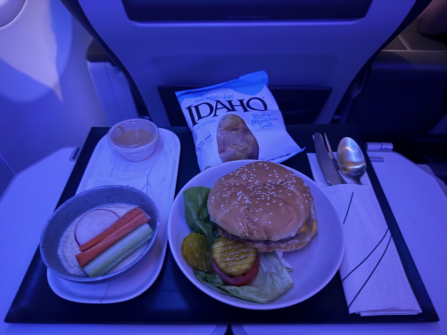 a plate of food on a tray