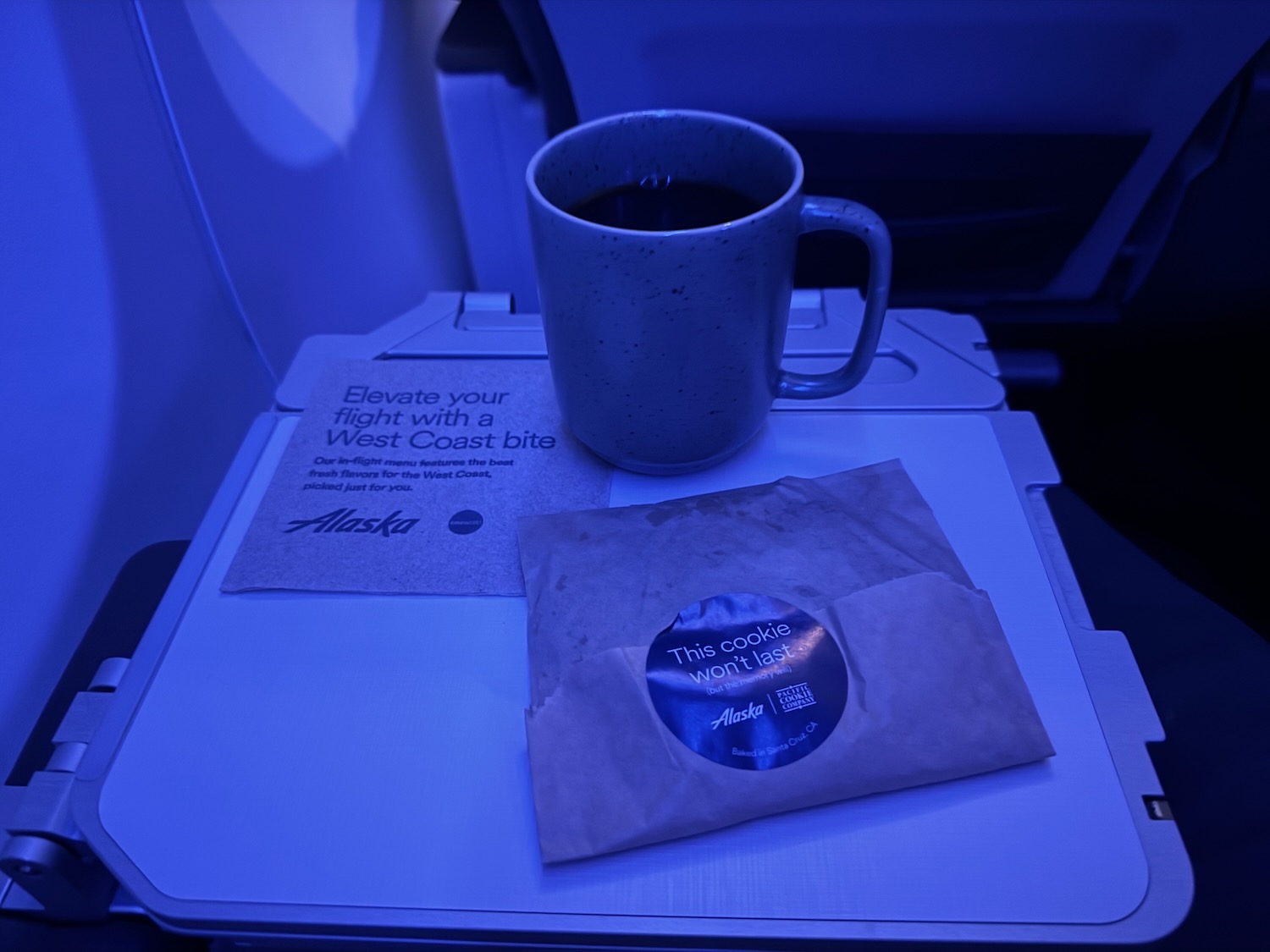 a cup of coffee on a tray