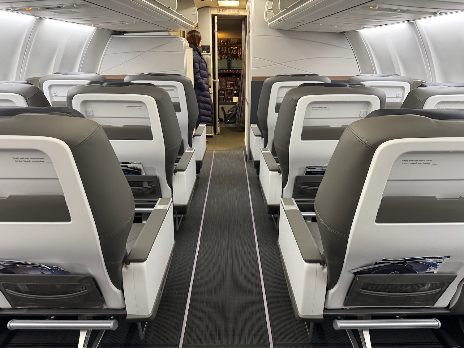 a row of seats in an airplane