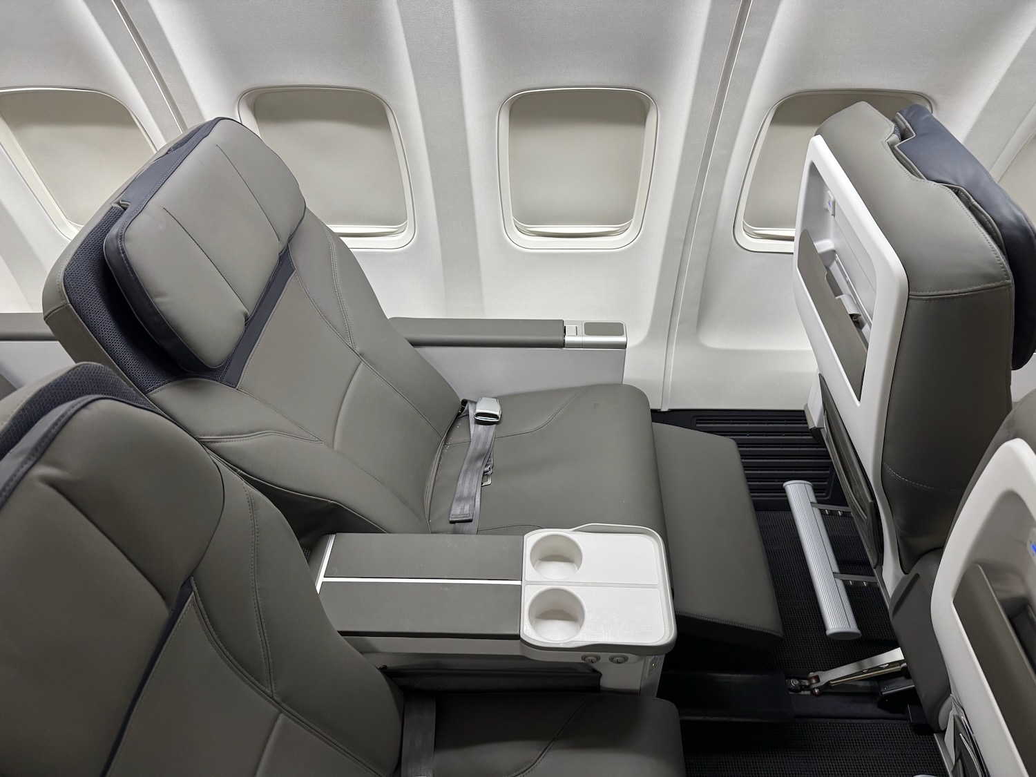 a seat in an airplane