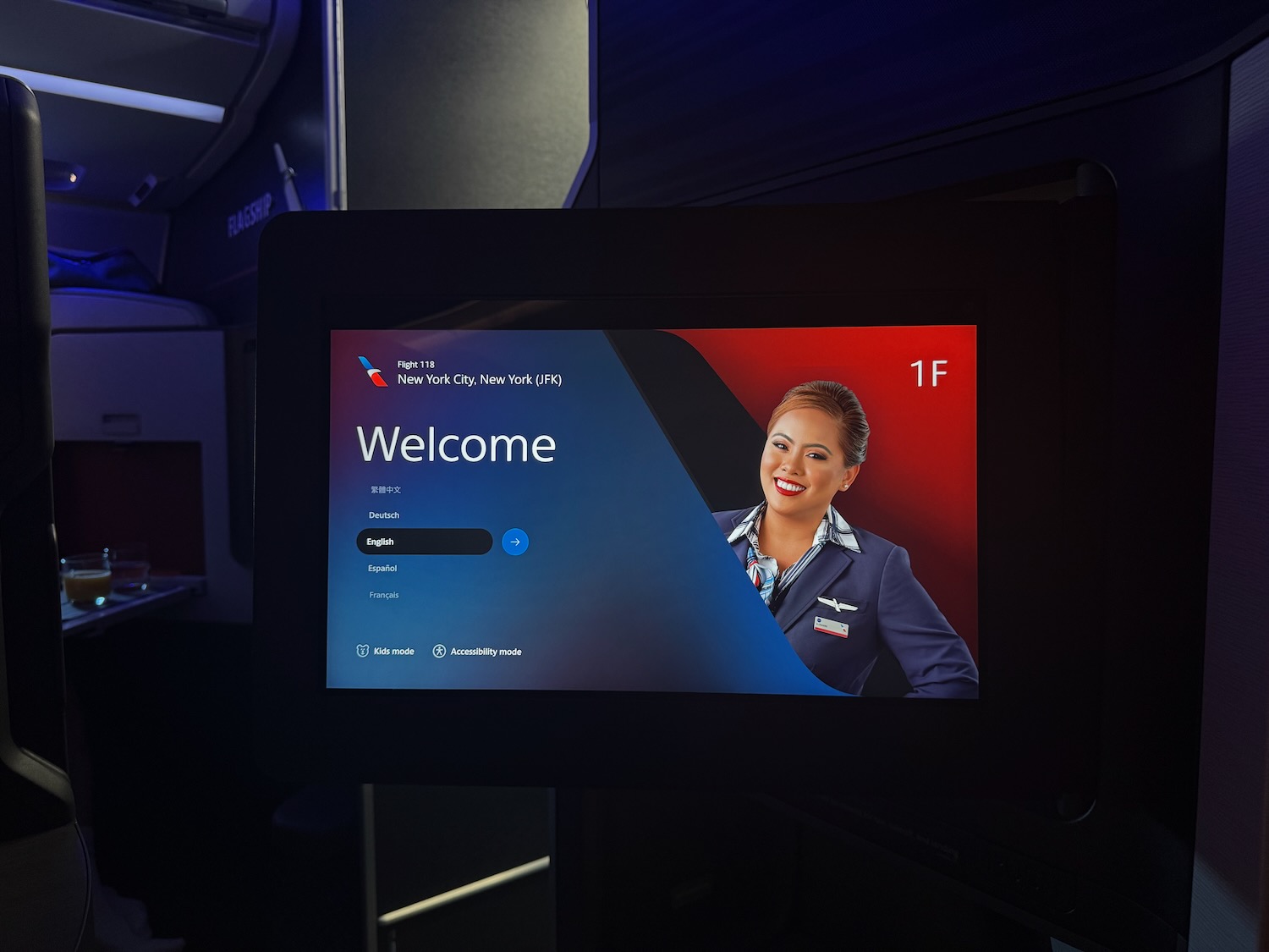 a screen with a woman on it