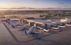 an aerial view of an airport