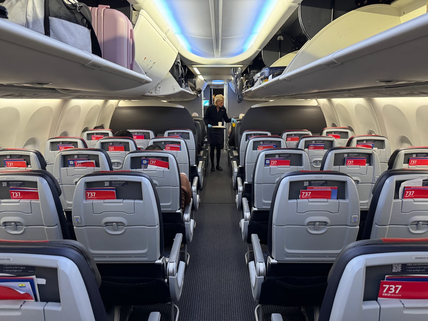 an airplane with rows of seats