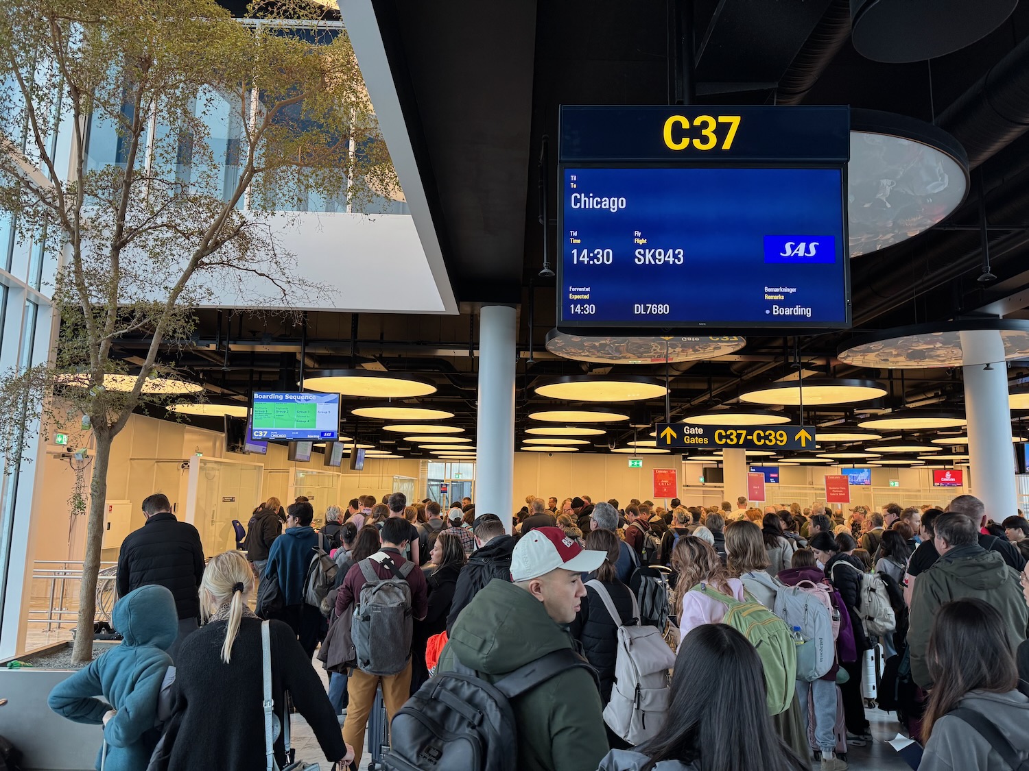a group of people in a terminal