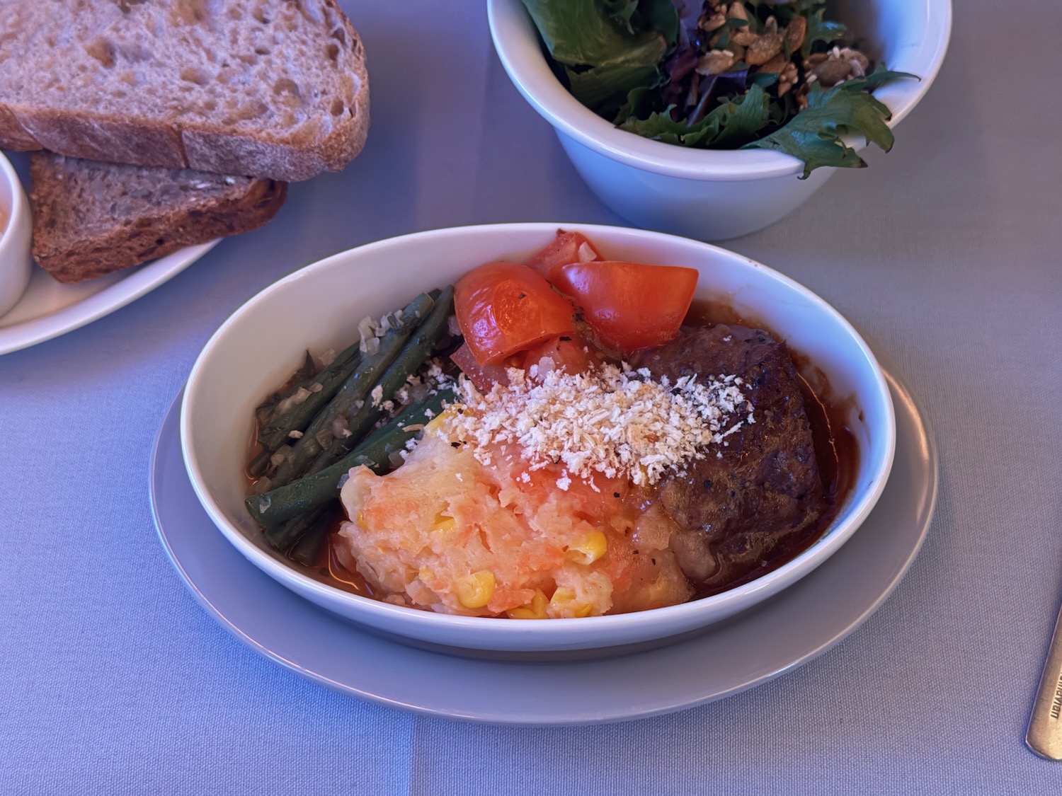 a bowl of food on a table