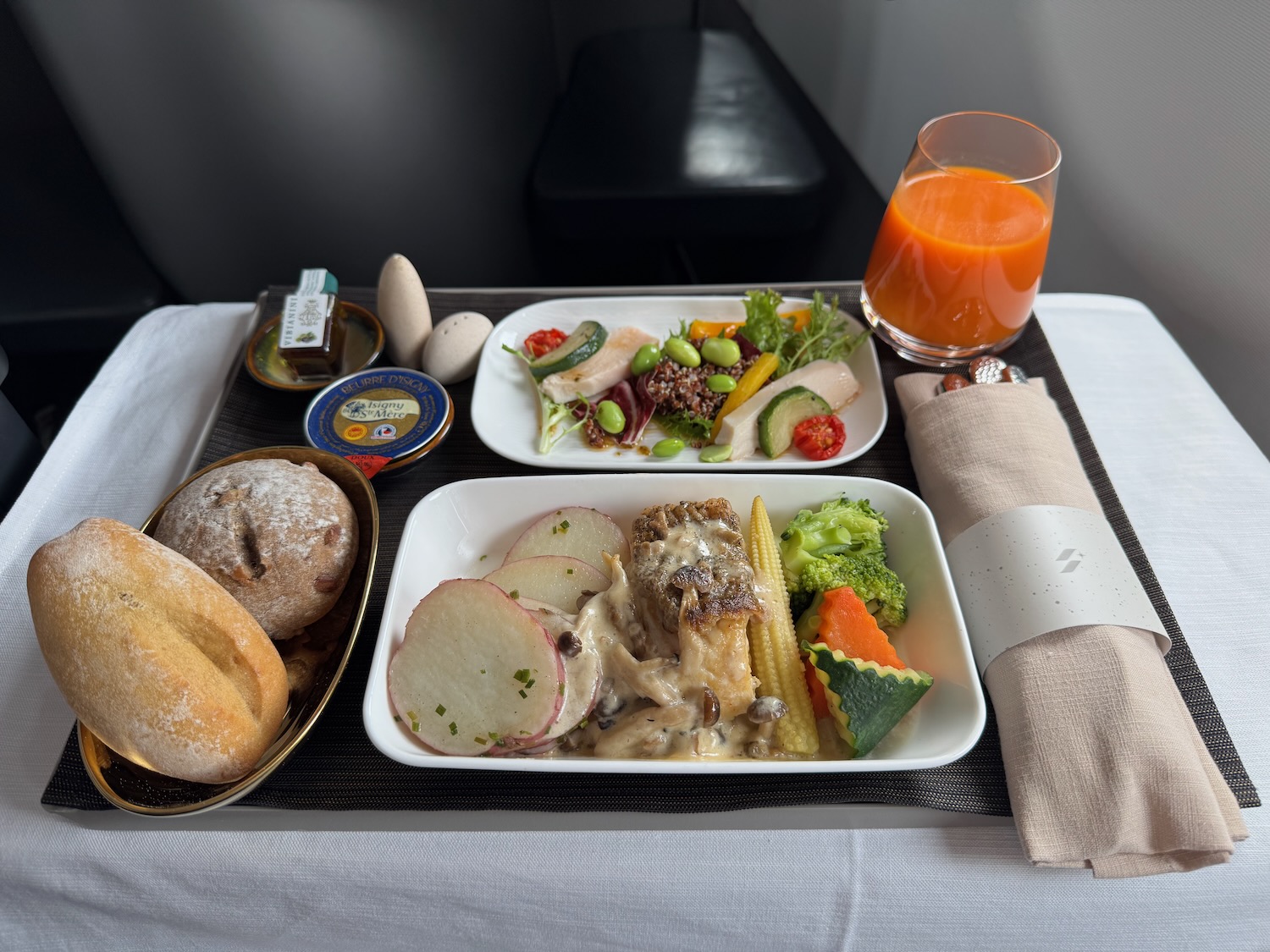 a tray of food on a table