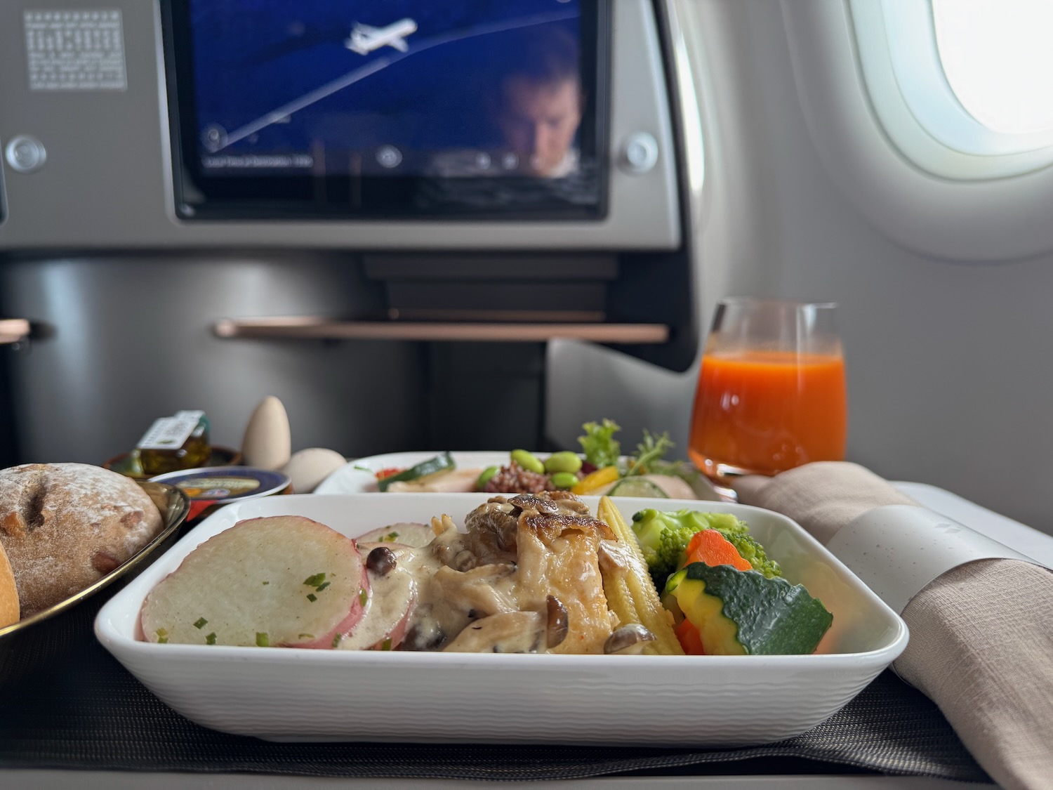 food on a tray on a table