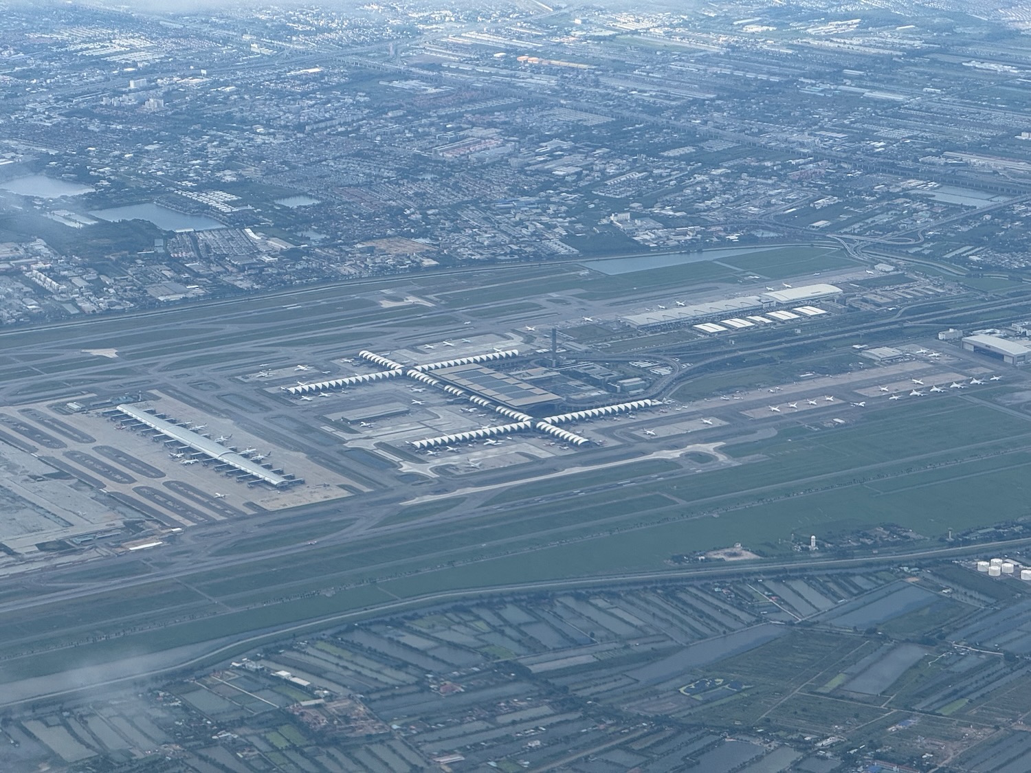 an aerial view of a city