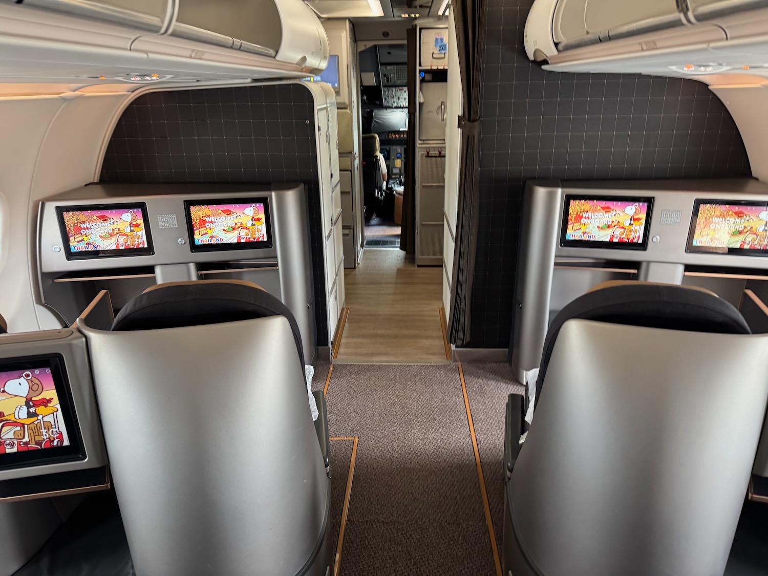 a plane with a few monitors