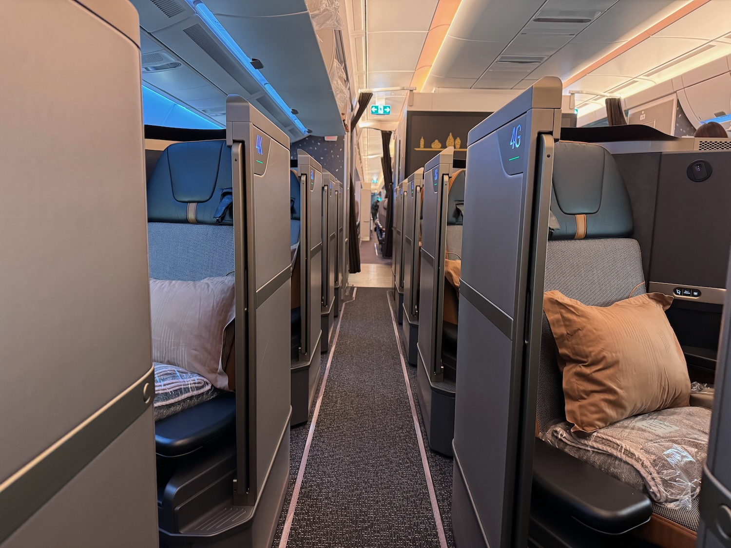 a row of beds in a plane