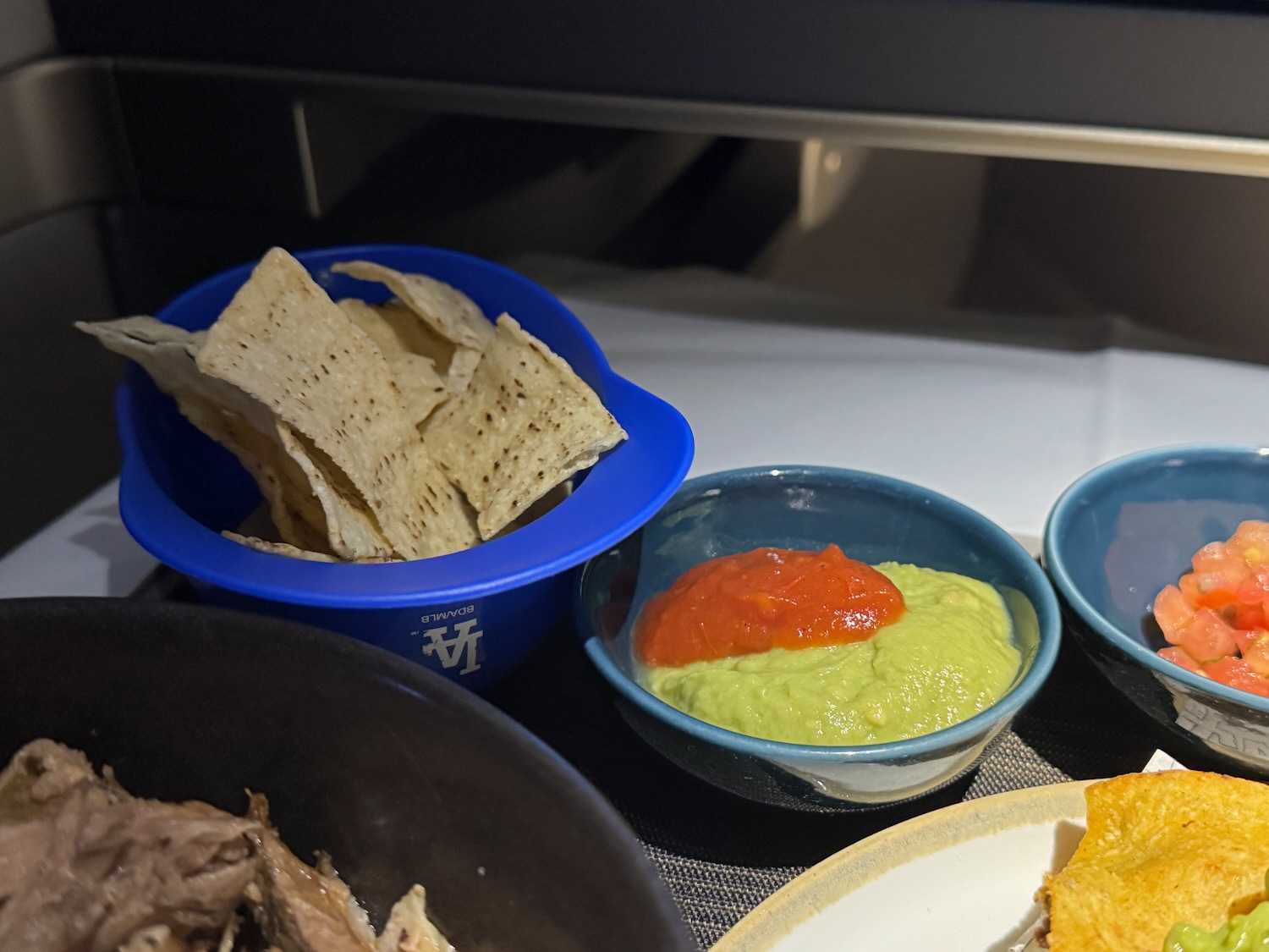 a group of bowls of food