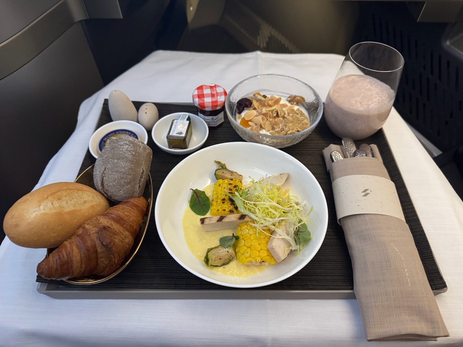 a tray with food on it