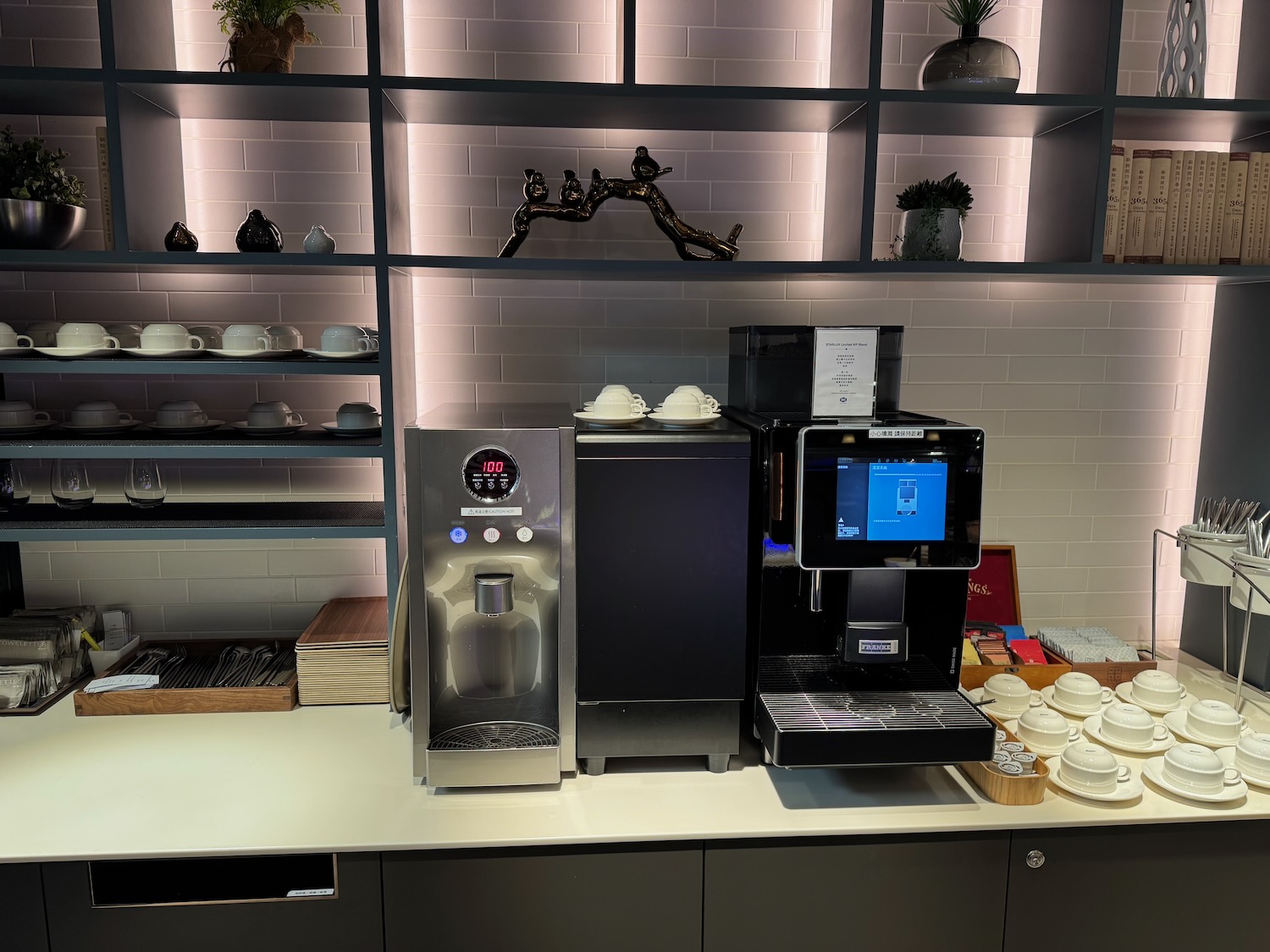 a coffee machine and a machine on a counter