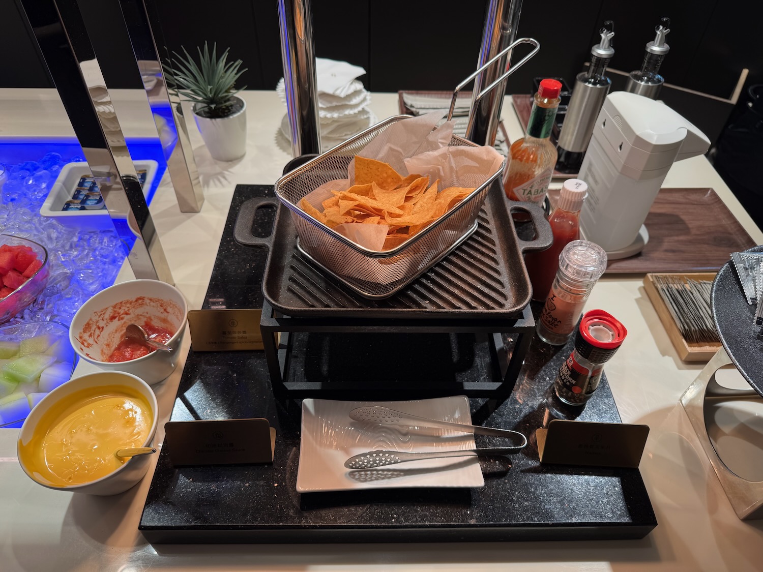 a tray of chips on a table