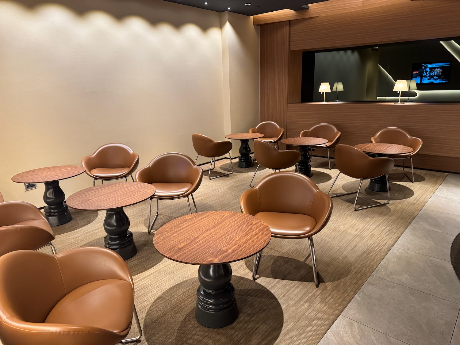 a room with chairs and tables