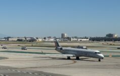 a plane on the runway