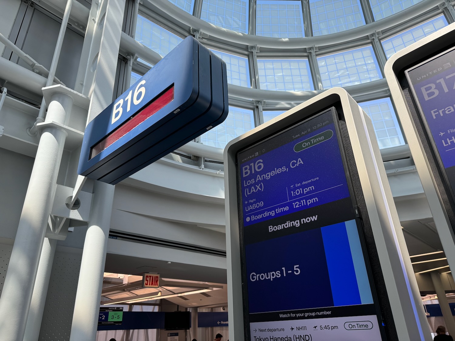 a sign in a building