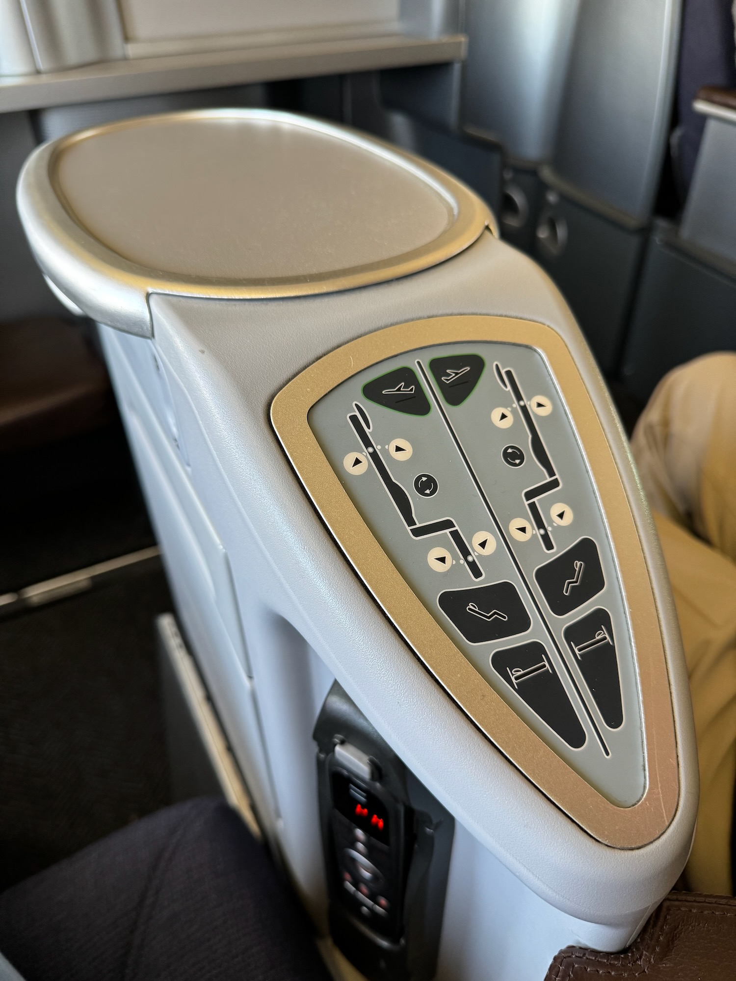 a close up of a seat