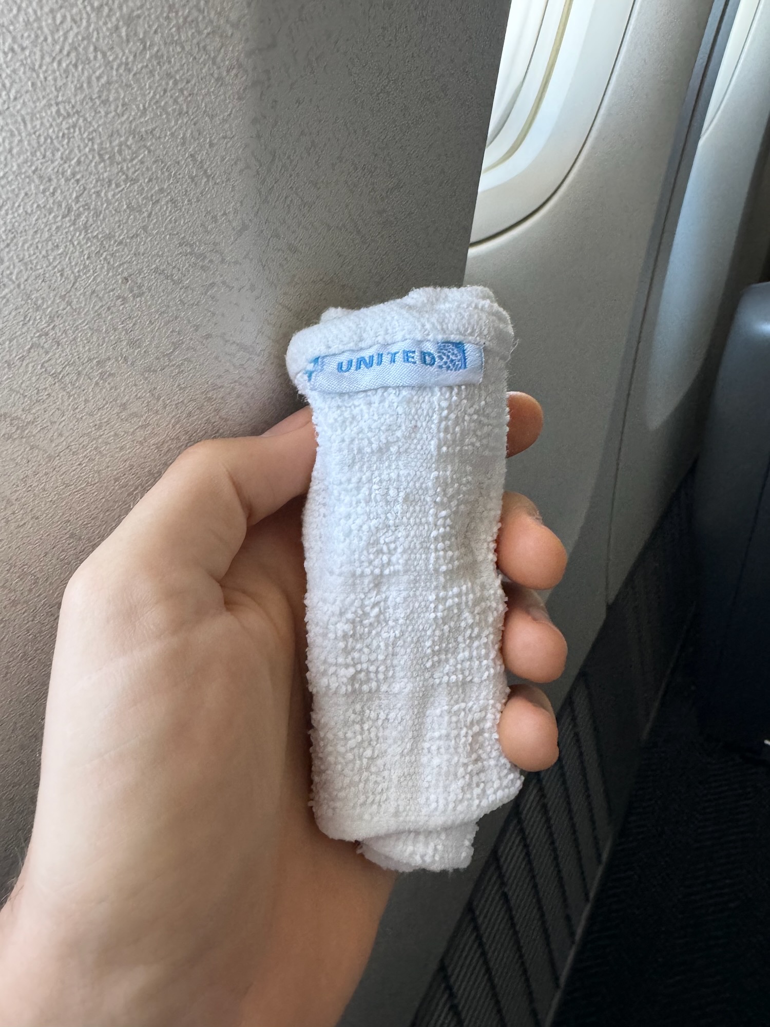 a hand holding a towel