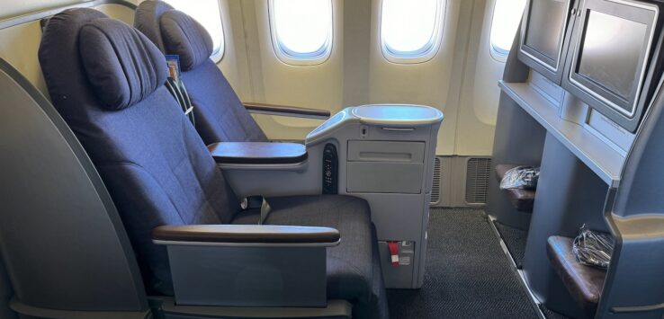 a seat in an airplane