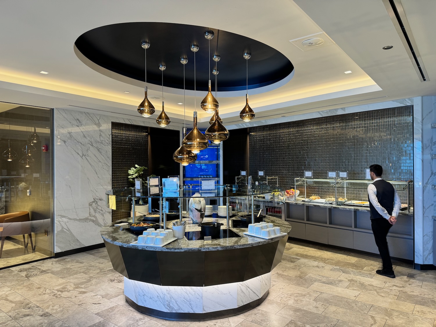 a food buffet in a restaurant