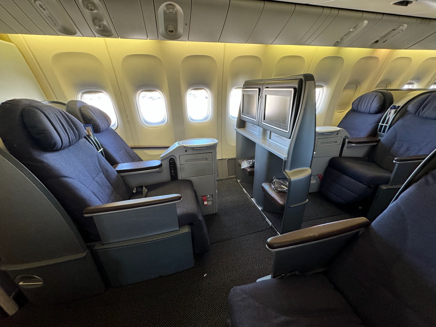 a plane with seats and windows