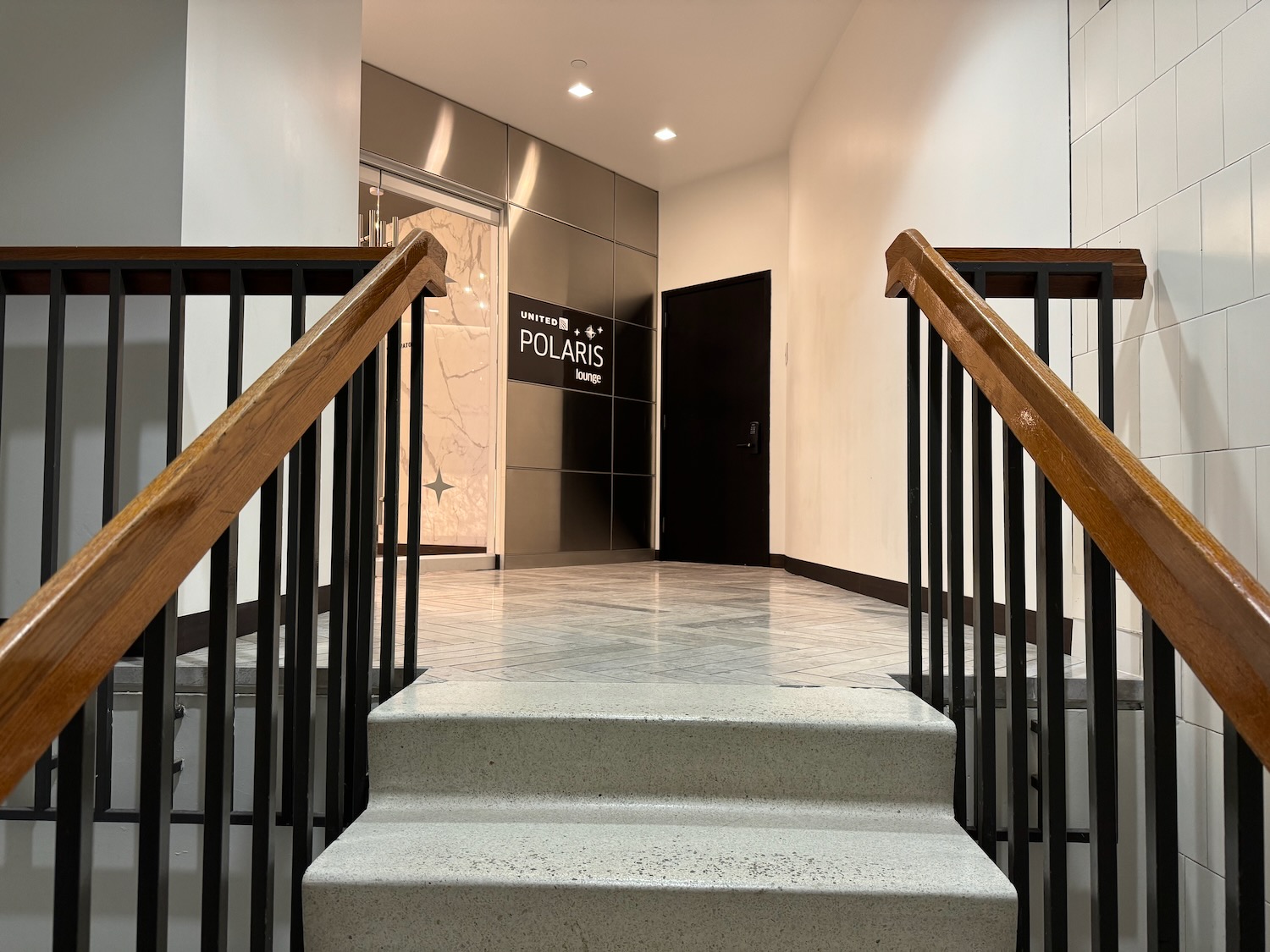 a staircase leading to a building