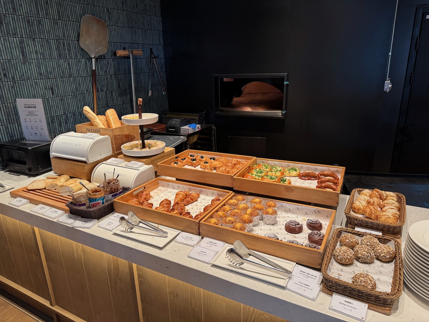 a table with food on it