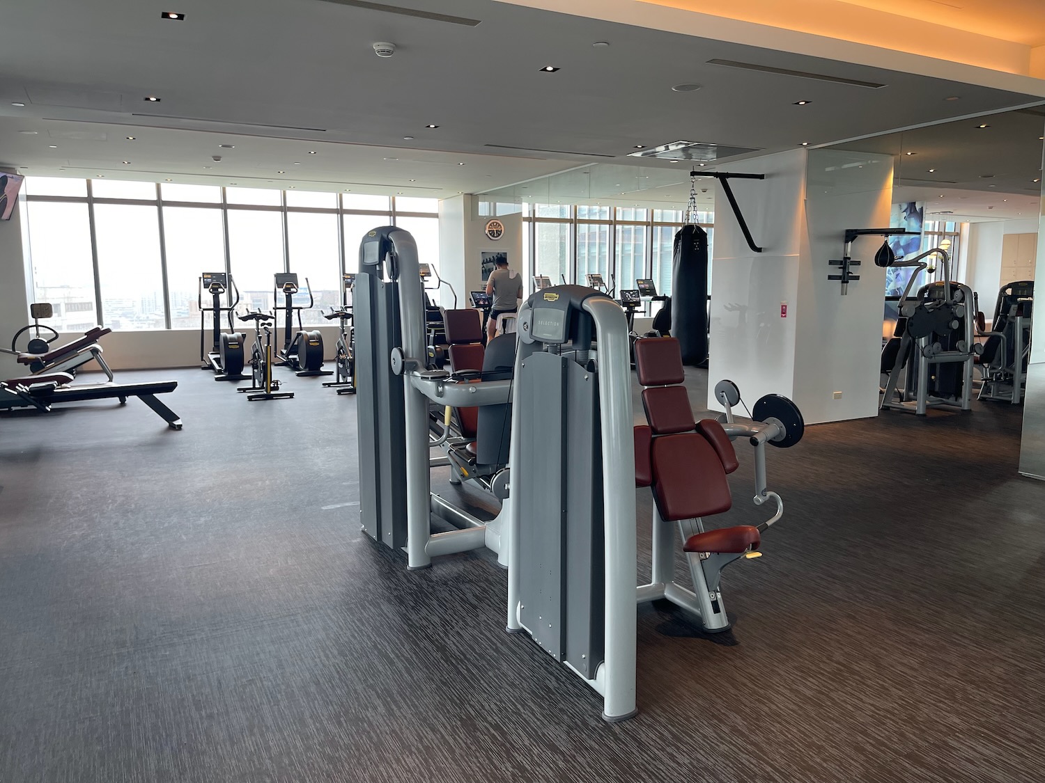a gym with exercise equipment