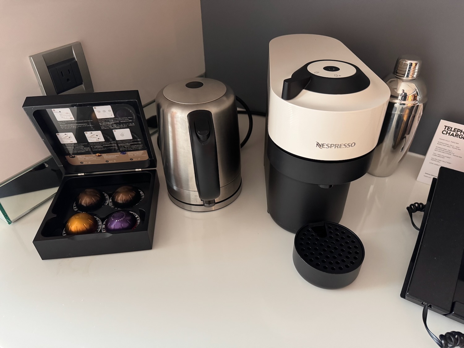a coffee maker and coffee maker on a table