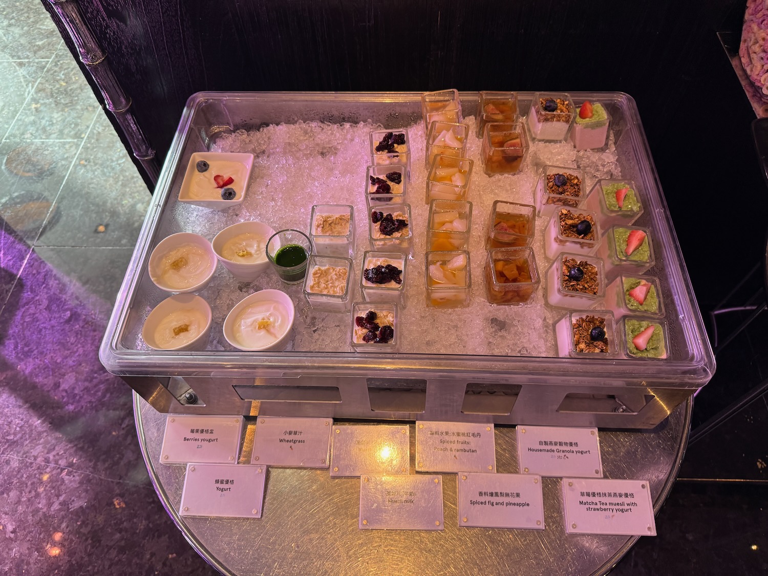 a tray of desserts on a table
