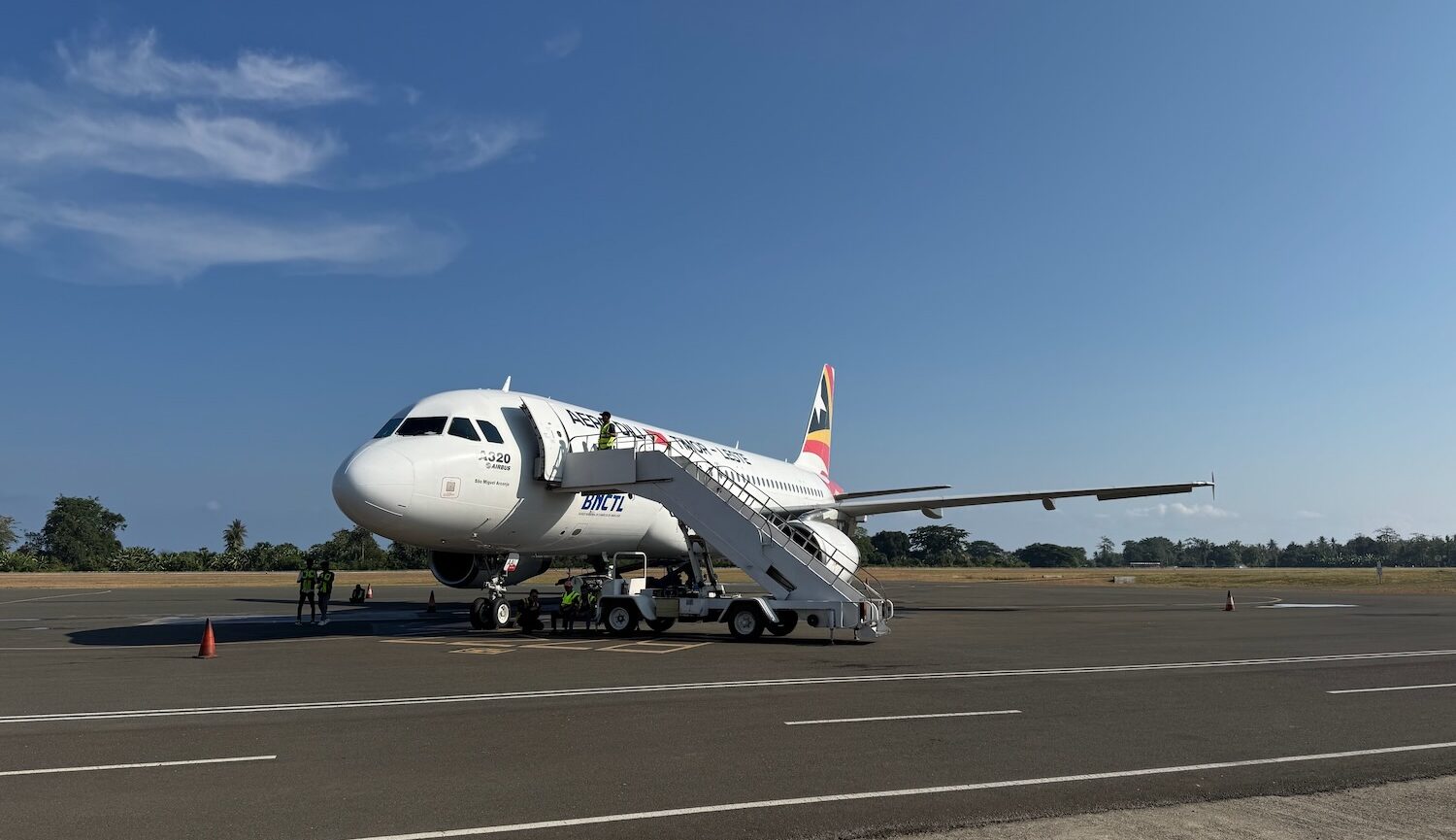 a plane on the runway