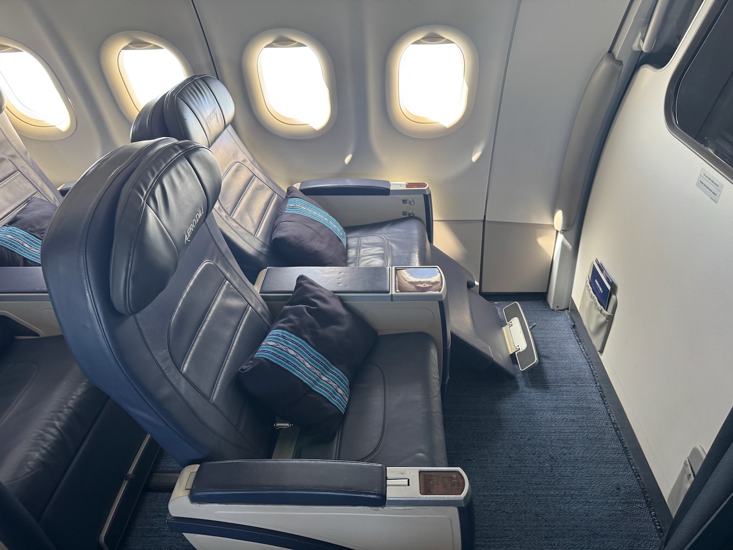 a seat in an airplane