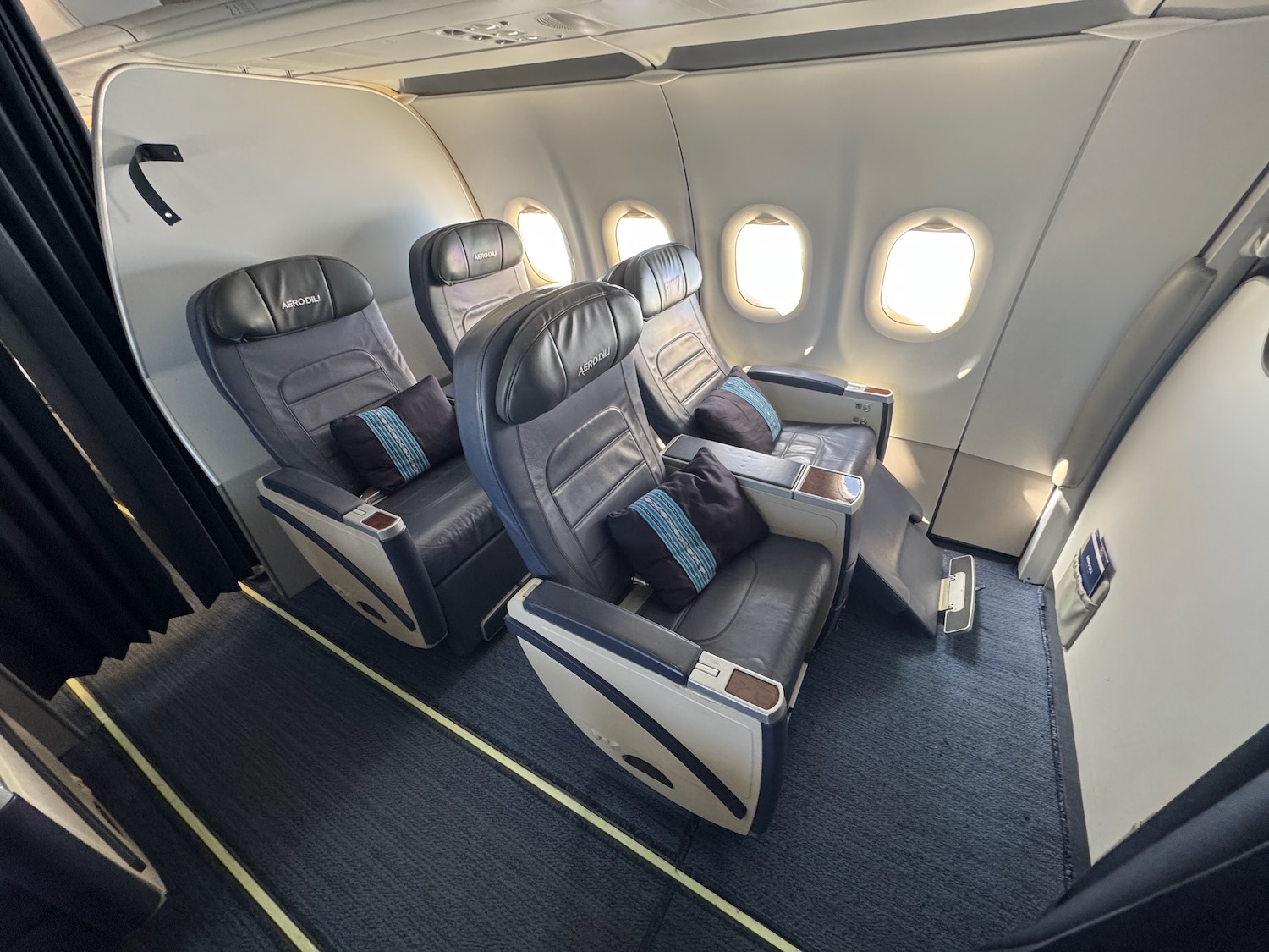 a row of seats in an airplane