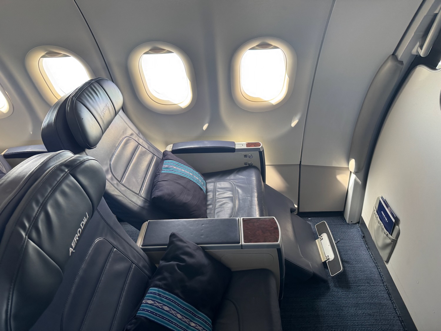 a seat in an airplane