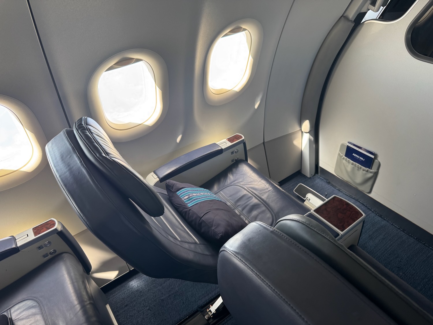 a seat in an airplane