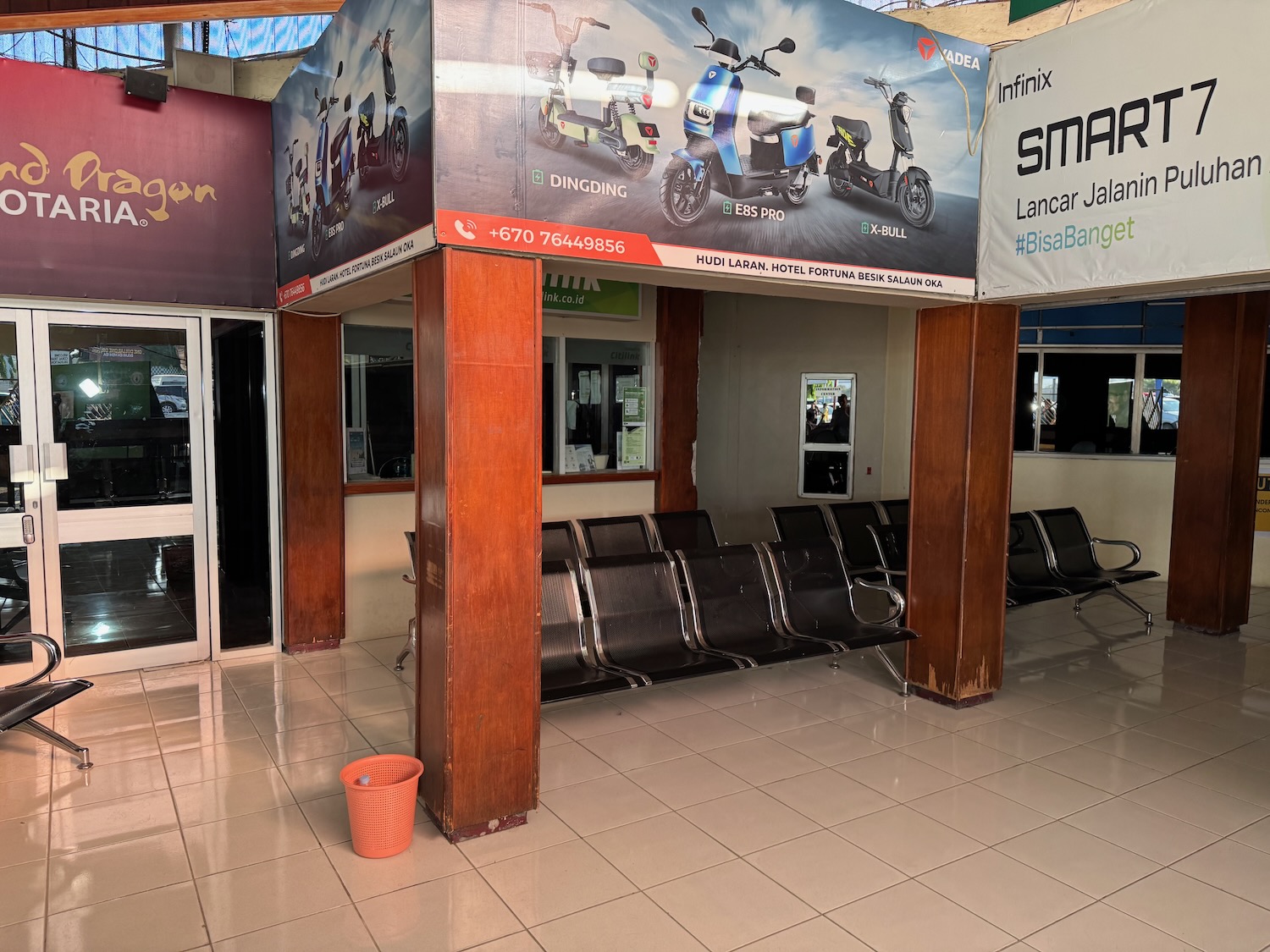 a group of chairs in a building