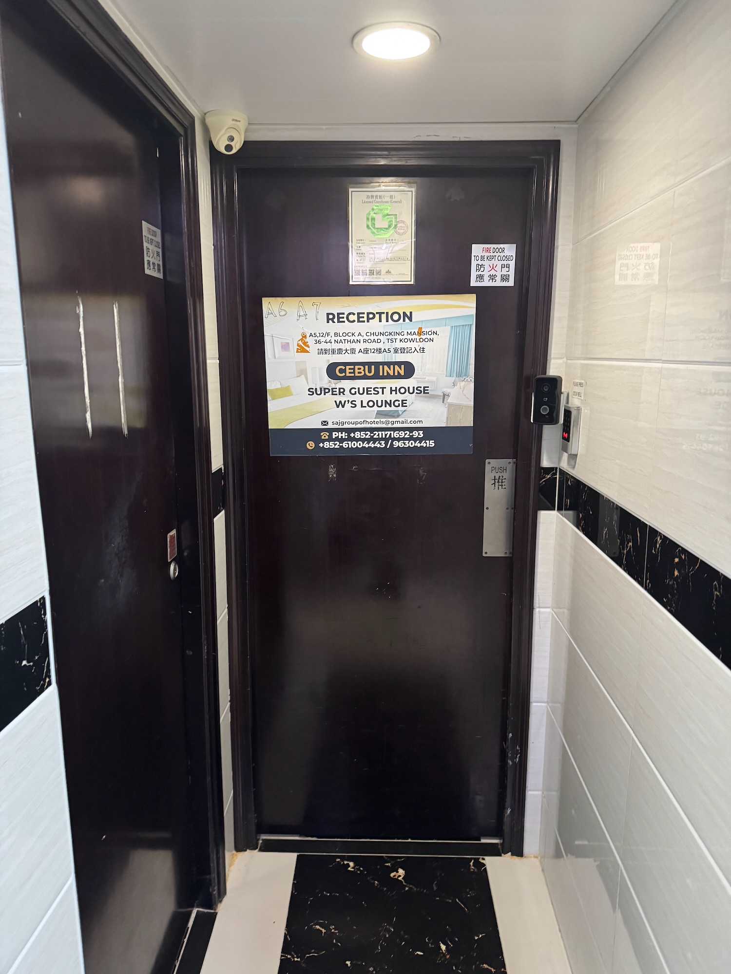 a door with a sign on it