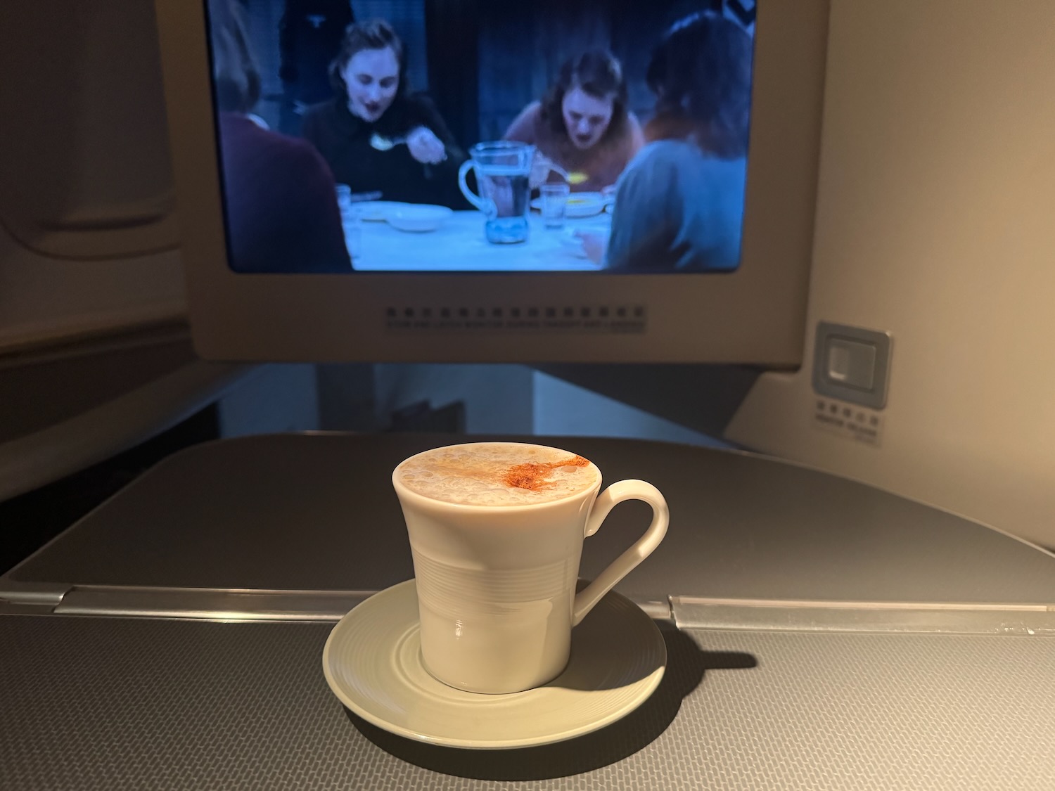 a cup of coffee on a saucer