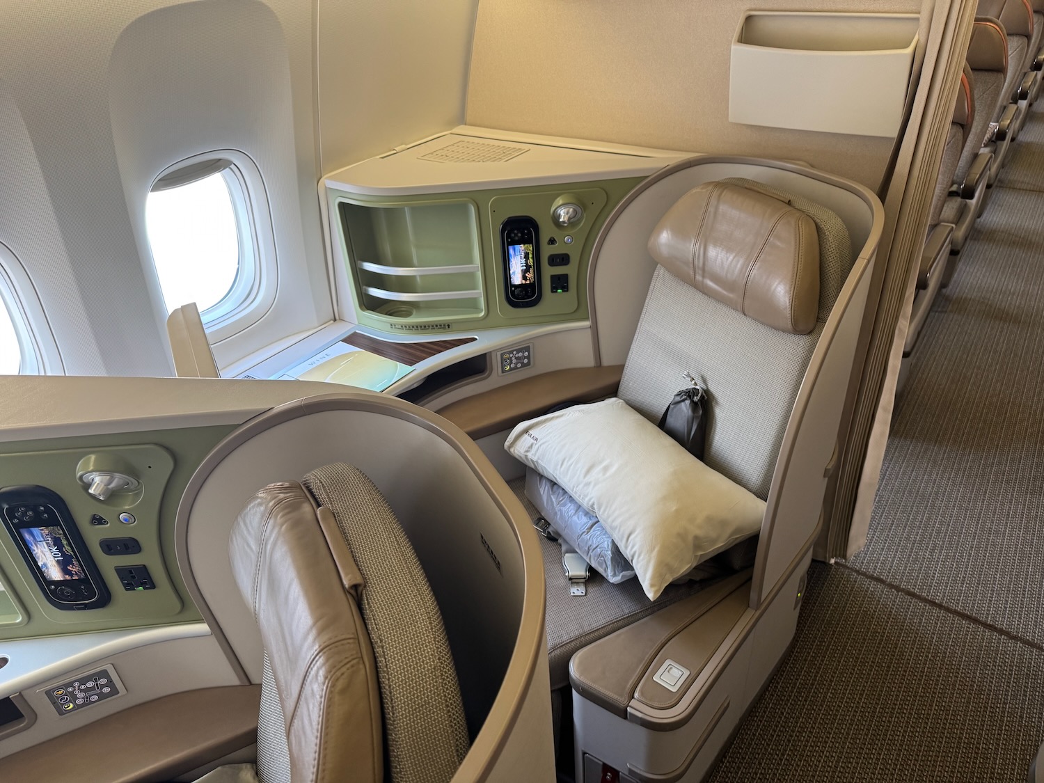 a seat in a plane