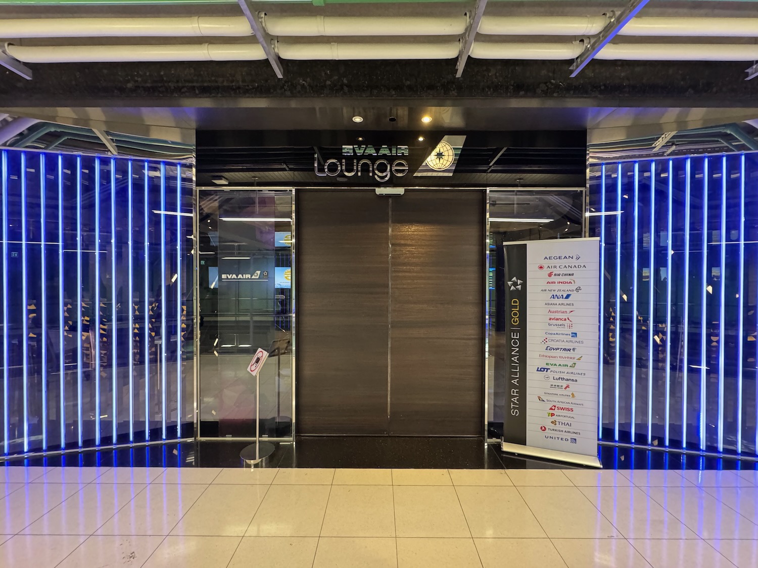 a large room with a large door