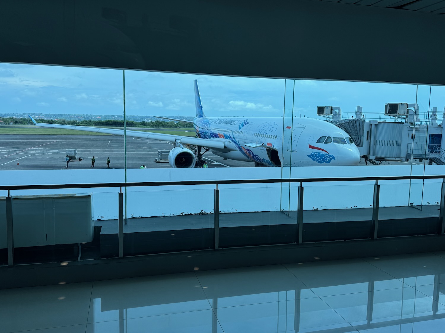 a plane on the runway