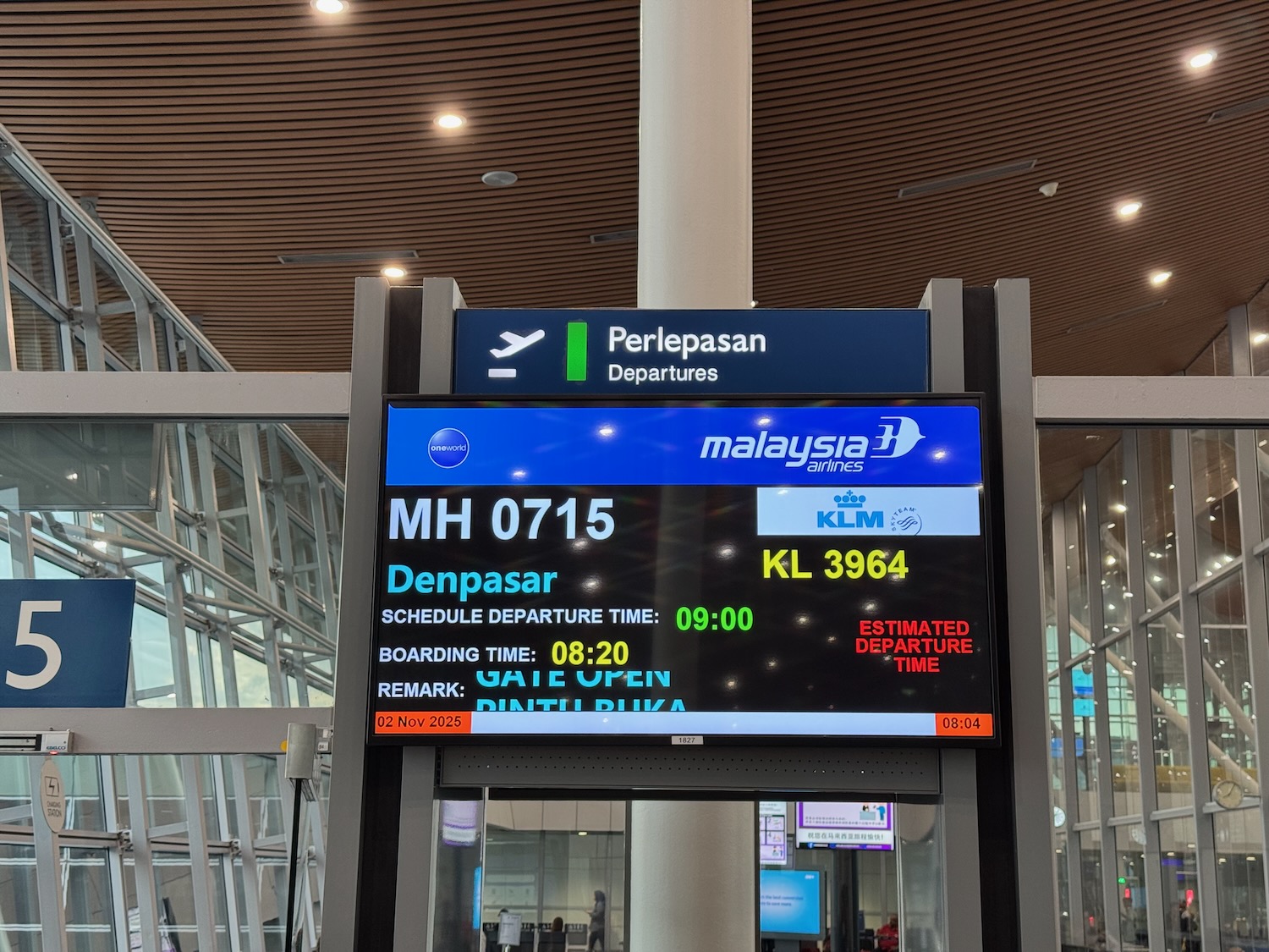 a sign in an airport